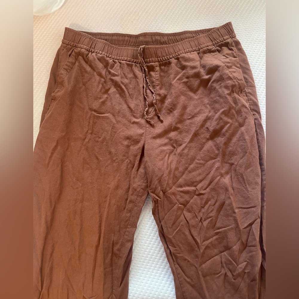 Brown linen pants